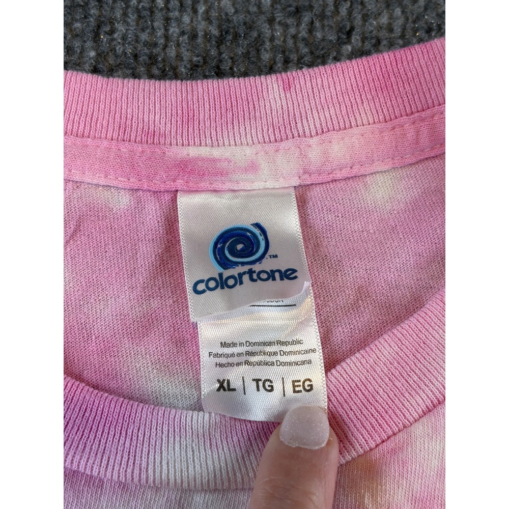 Wendys Pride Tie Dye Shirt XL Pink Yellow Blue We Take Pride In Pride Colortone - Picture 2 of 5